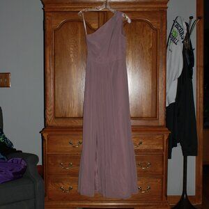 David's Bridal Asymmetrical One Shoulder Formal Dress